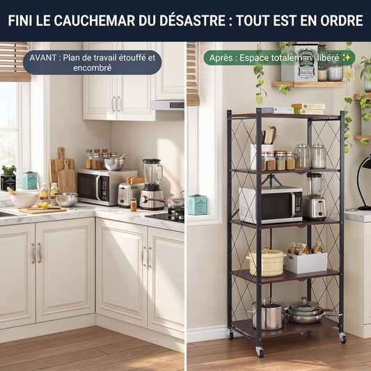 Etagére 5 niveaux pliable