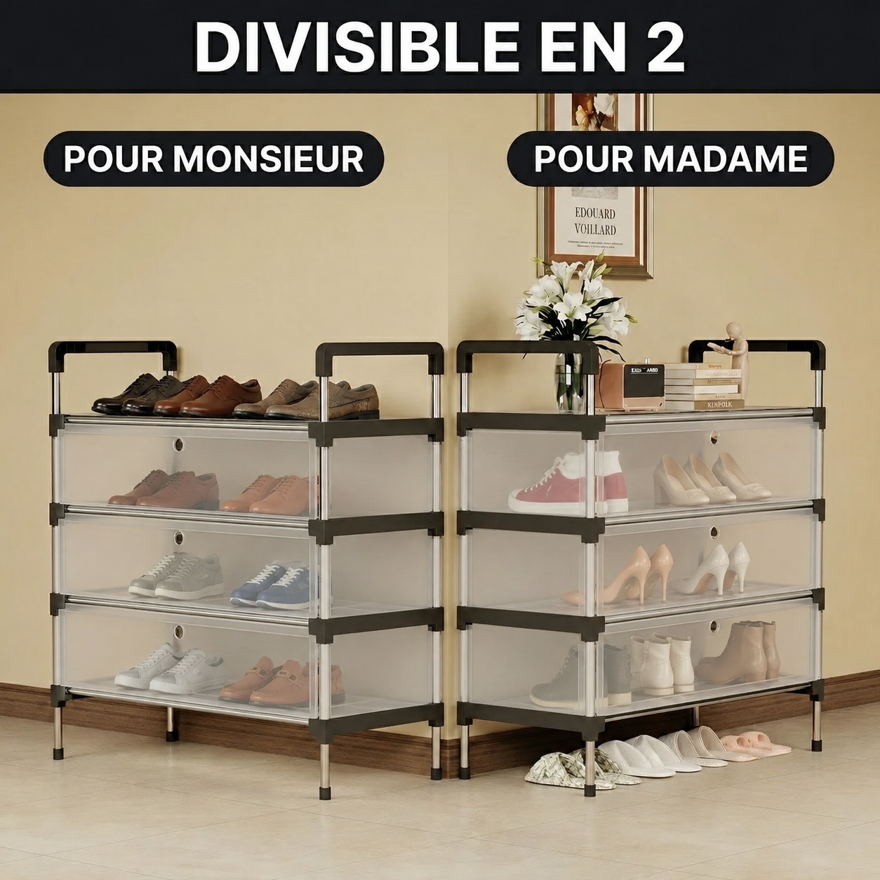 Étagère à Chaussures Anti-Désordre