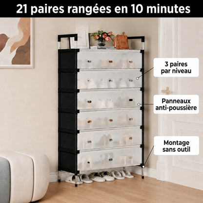 Étagère à Chaussures Anti-Désordre