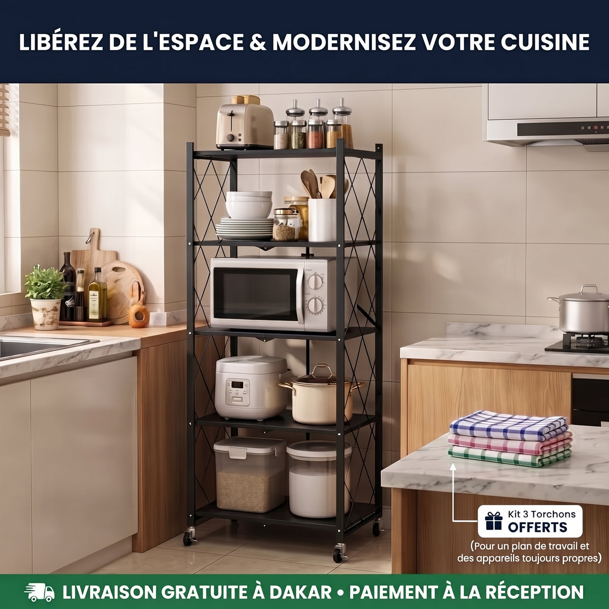 Etagére 5 niveaux pliable