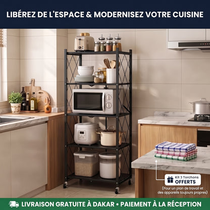 Etagére 5 niveaux pliable