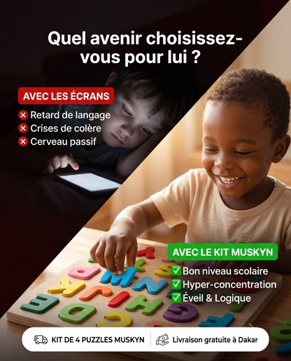 Pack Puzzles Éducatifs en Bois (Alphabet + Chiffres)