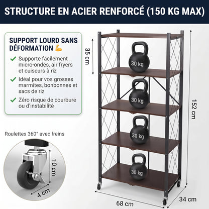Etagére 5 niveaux pliable