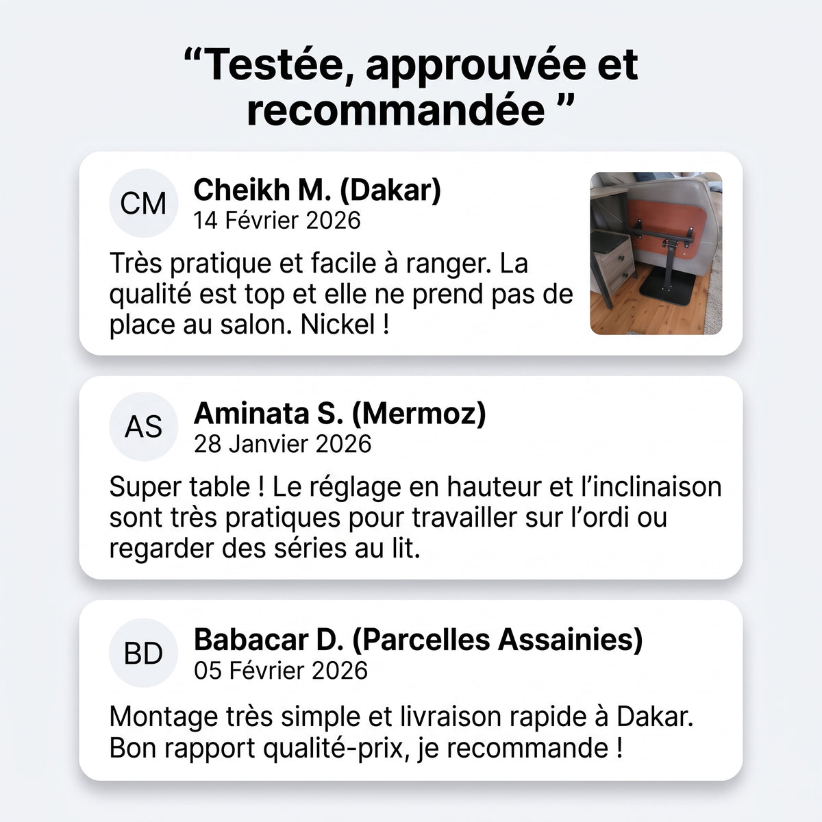 Table d'Appoint Pivotante & Ajustable Premium