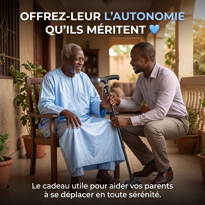 Canne pliante fiable avec lumières intégrées