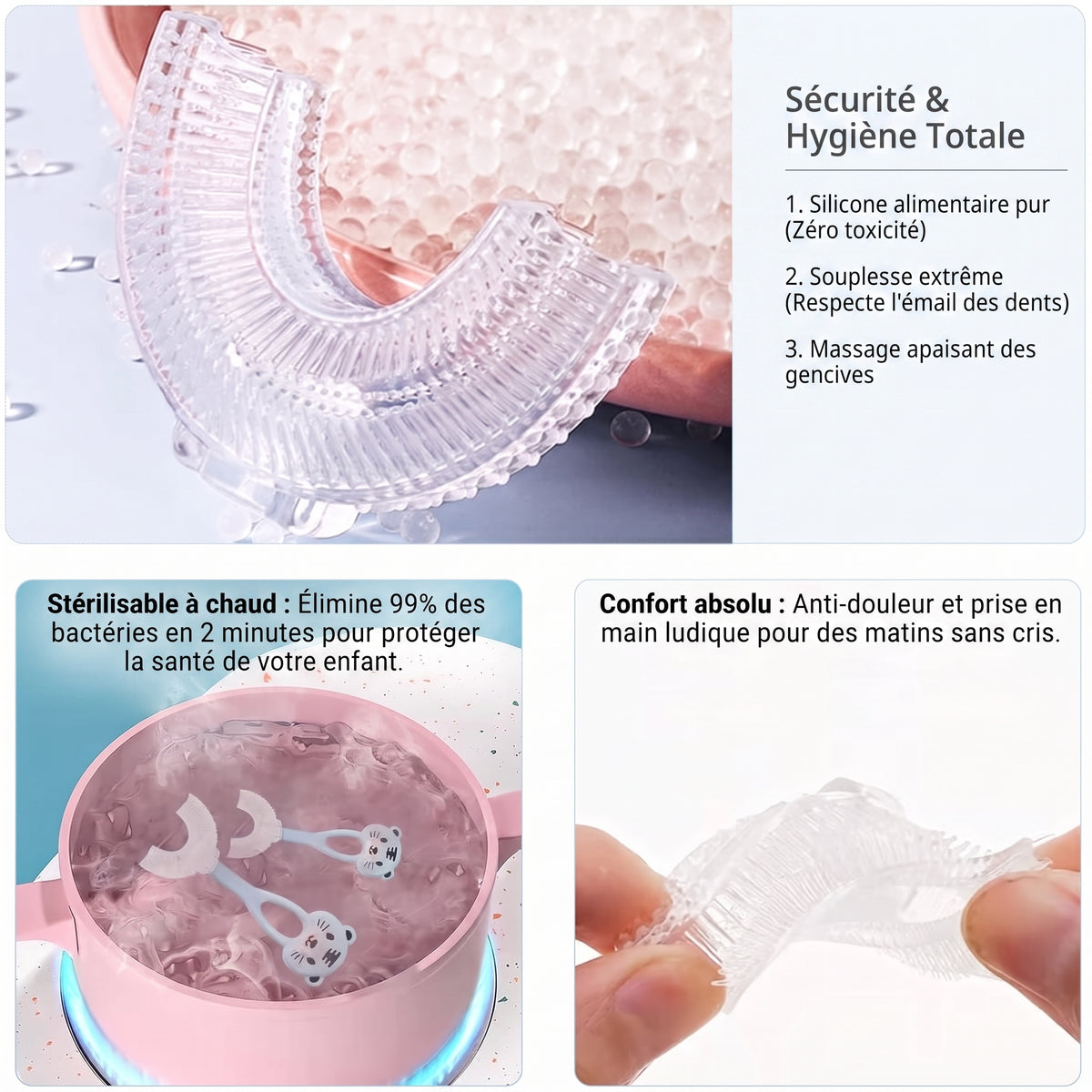 Brosse à Dents en U 360° pour Enfants (2-12 ans)