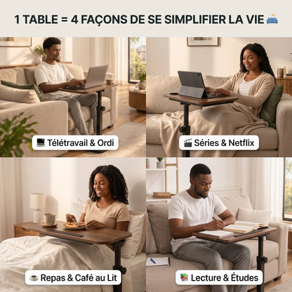 Table d'Appoint Pivotante & Ajustable Premium