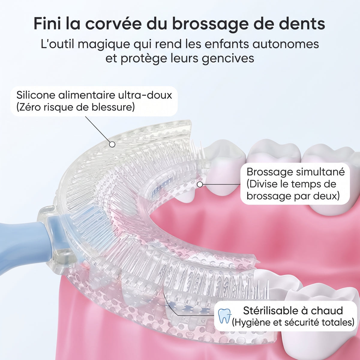 Brosse à Dents en U 360° pour Enfants (2-12 ans)