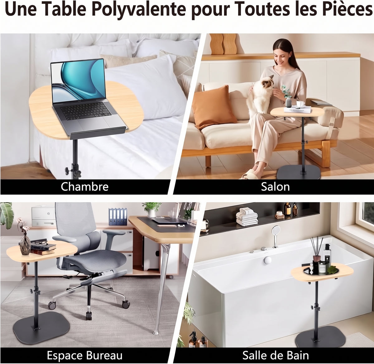 Table d'Appoint Pivotante & Ajustable Premium