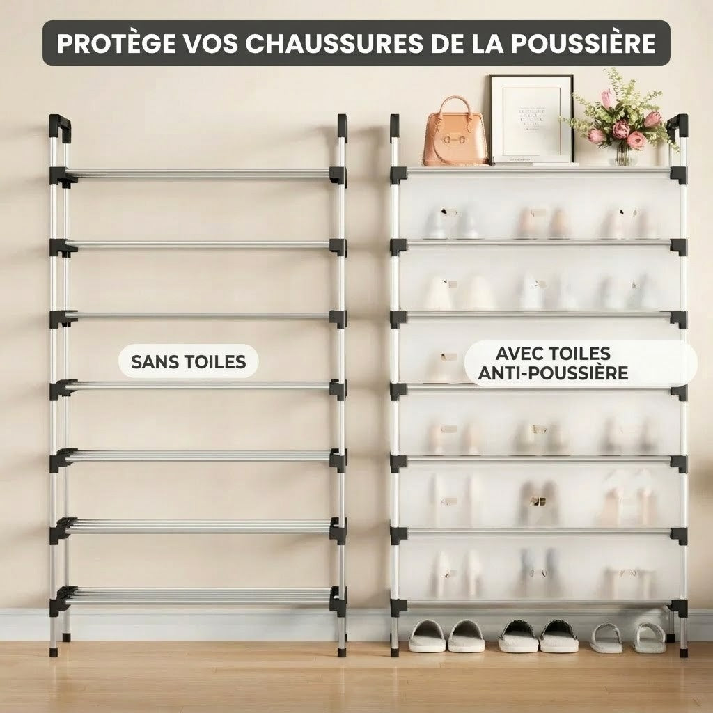 Étagère à Chaussures Anti-Désordre