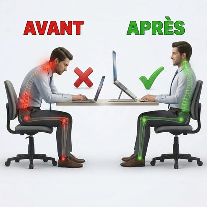 Support pour Ordinateur Portable + Support téléphone - Anti-douleur Dos & Nuque